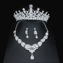 Cargar imagen en el visor de la galería, Luxury Crystal Wedding Bridal Jewelry Sets For Women Tiara Crown Necklace Earrings Set Wedding Bride Jewellry Sets Accessory