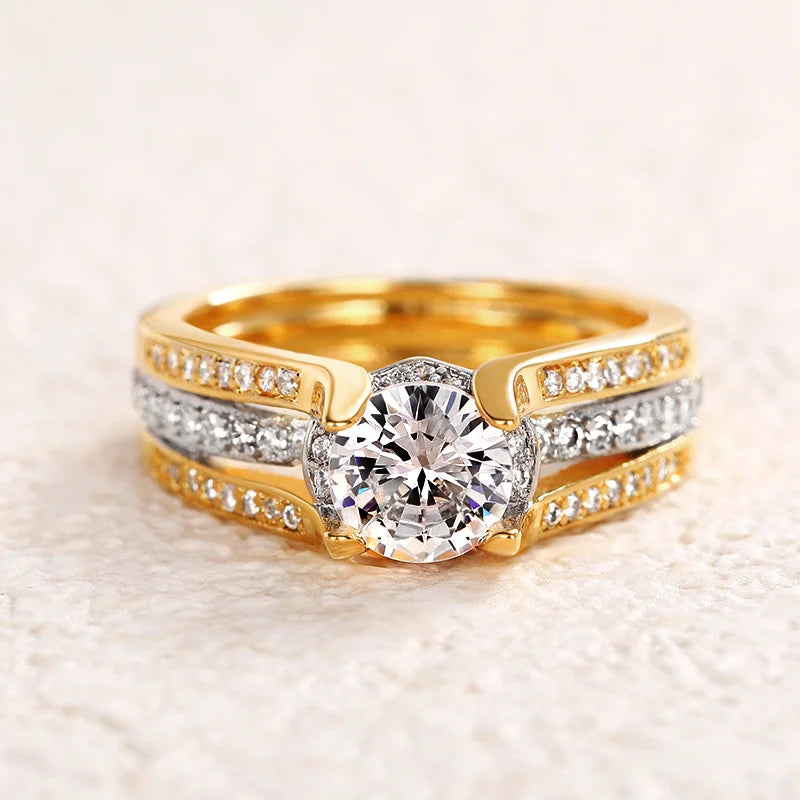 Female Wedding Band Gorgeous Proposal Ring with Bright Cubic Zirconia Gorgeous Fashion Women Engagement Jewelry