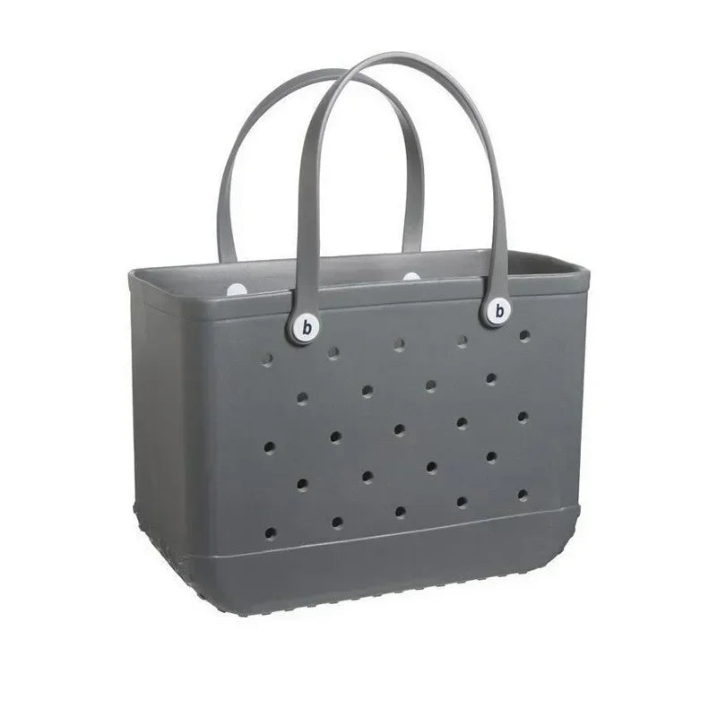 Croc Beach Tote Bag Rubber EVA Waterproof Basket Extra Large Women Shopping Shoulder Handbag Beach Jelly Sac Tote Bag Purse - EUFASHIONBAGS