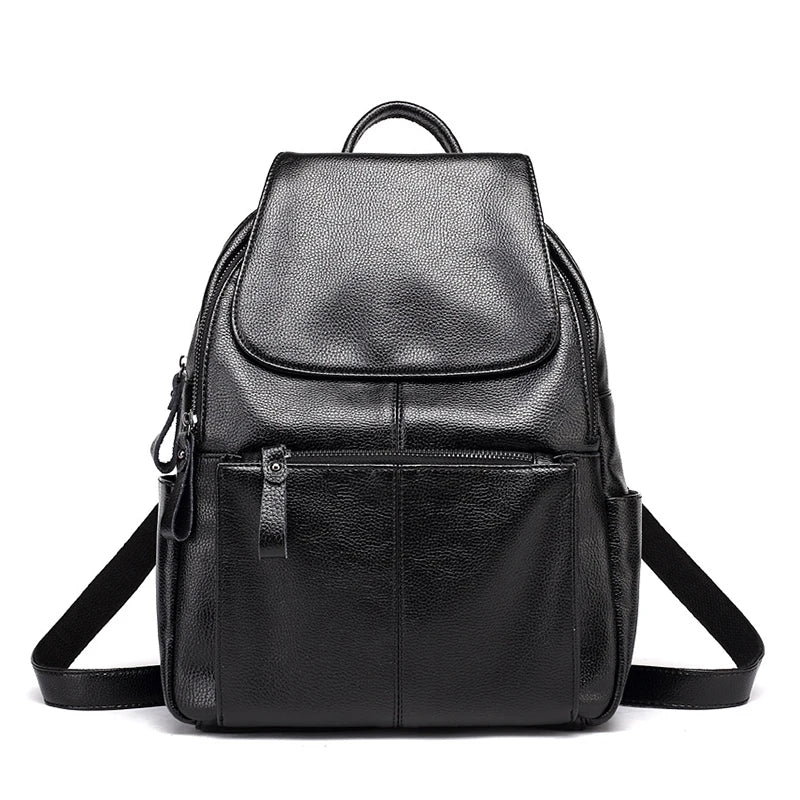 Genuine Leather Women Backpack New Large Fashion Girls School Bag Women's Shoulder Bag Casual Mochilas Backpacks