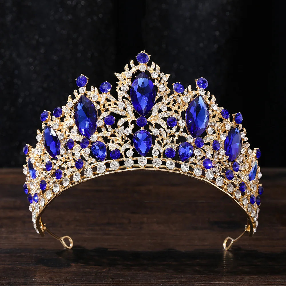 Baroque Luxury Queen Large Crystal AB Tiaras Crowns Bridal Women Girls Wedding Diadem Headband Princess Party Hair Dress Jewelry