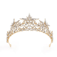 Cargar imagen en el visor de la galería, Baroque Star Crown Crystal Bridal Tiaras Rhinestone Pageant Diadem Bride Star Headdress Wedding Hair Accessories Tiara De Noiva