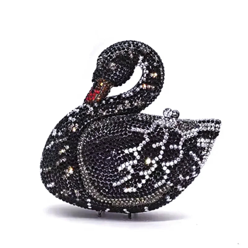 Swan Shaped Diamond Evening Clutch Bags New Rhinestone Day Clutches Metallic Gem Clutch Purses And Handbags Wedding Purse