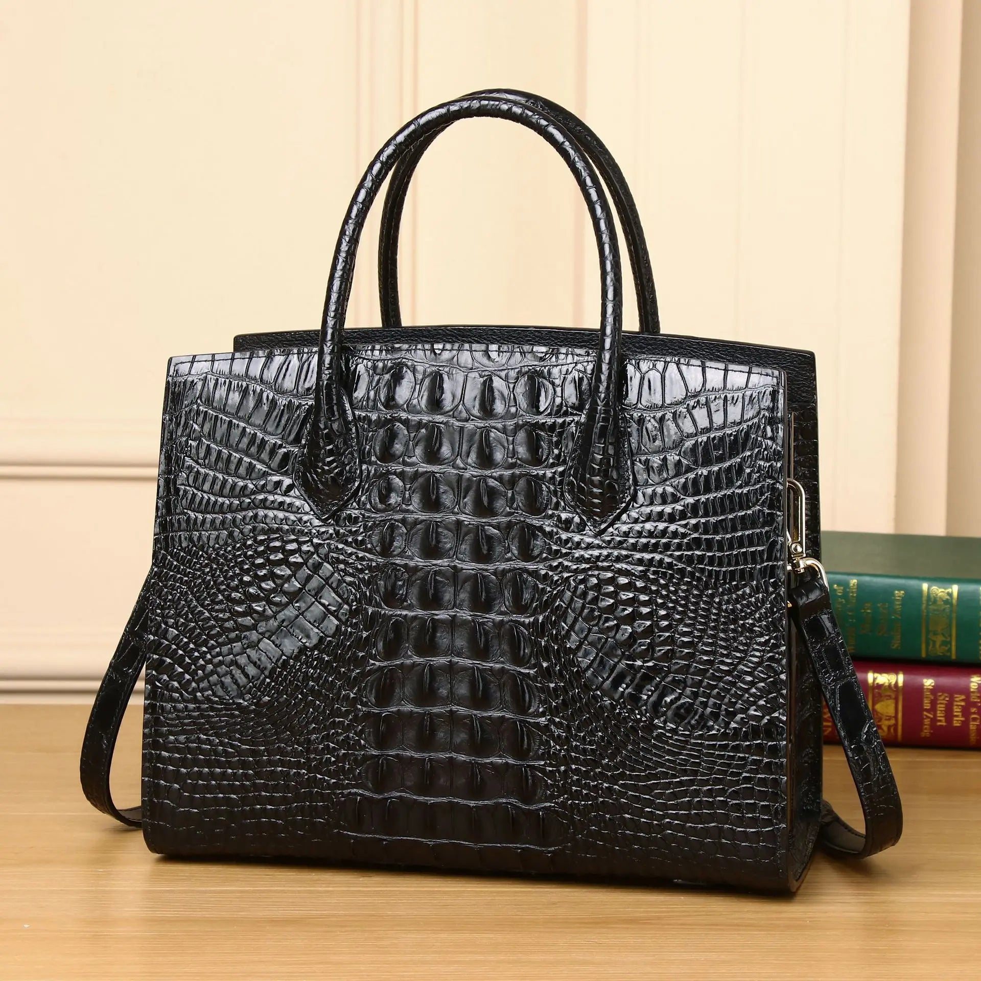 Luxury designer New Women's bag women's leather bag real leather handbag real Crocodile skin tote bag shoulder - EUFASHIONBAGS