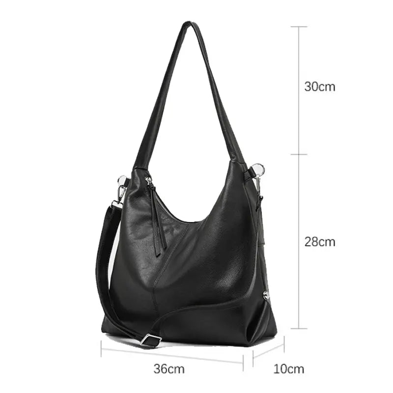 Genuine Leather Women Tote Bags Large Capacity High Quality Cowhide Women's Shoulder Bag Fashion Easy Matching Female Handbags