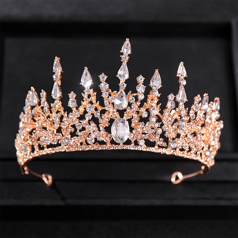 Gold Color Luxury Crystal Wedding Tiaras And Crowns Party Rhinestone Prom Bridal Diadem Crown Tiara For Women Bride Hair Jewelry - EUFASHIONBAGS