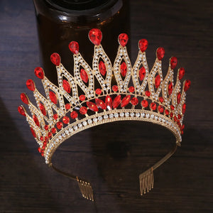 Baroque Miss Universe Queen Large Crystal AB Tiaras Crown For Bridal Women Wedding Diadem Comb Princess Party Hair Dress Jewelry