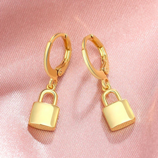 Novel Lock Design Drop Earrings Fashion Gorgeous Y2K Ear Accessories for Women Charming Delicate Engagement Party Jewelry - EUFASHIONBAGS